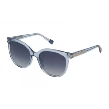 FURLA SFU337-5497DY gafas de sol de mujer, montura de acetato Havana marrón, cristales marrones degradados, 54 mm