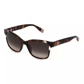 Gafas de sol de mujer FURLA SFU470-5401AY - Montura de acetato negra, lentes grises degradadas, 54 mm
