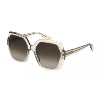 Gafas de sol de mujer FURLA SFU620V5603GE - Montura de acetato negro brillante con lentes grises degradadas