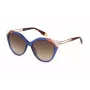 FURLA SFU683-5506NA Gafas de sol mariposa ojo de gato para mujer Havana carey montura de acetato lentes marrón degradado 55 mm