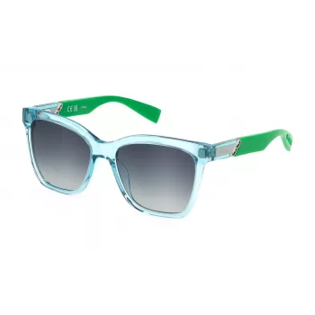 FURLA SFU688-54C71B Gafas de sol para mujer cat-eye - Montura de acetato Havana, lentes marrones degradadas - 54/17/140 mm