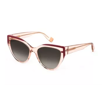 FURLA SFU694-5509TU gafas de sol mujer - montura de plástico geométrica, lentes de policarbonato, protección UV400, 55/18/140 mm