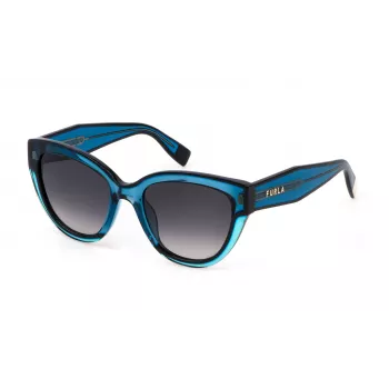 FURLA SFU779V5306N1 Gafas de sol para mujer Havana montura de acetato lentes de policarbonato marrones 53mm