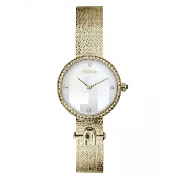 FURLA Reloj de pulsera de mujer Arco Chain WW00022001L2 32mm acero inoxidable plata esfera sunray