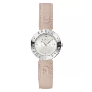 FURLA Reloj de mujer WW00004004L1 30 mm acero inoxidable cuarzo analógico correa de piel rosa
