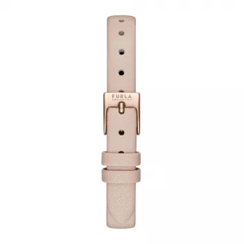 FURLA Reloj de mujer WW00018008L3 38mm acero inoxidable cuarzo analógico esfera plateada correa de piel negra