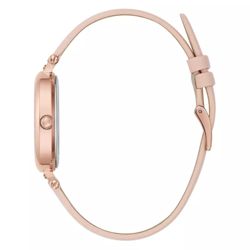 FURLA Reloj de mujer WW00018008L3 38mm acero inoxidable cuarzo analógico esfera plateada correa de piel negra