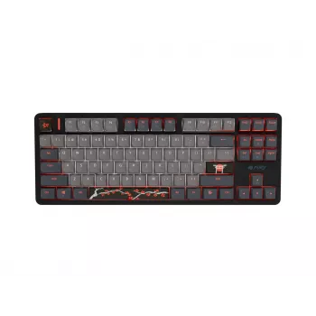 Teclado gaming Fury Kanabo K6, distribución US, iluminación RGB, reposamuñecas magnético, negro/gris