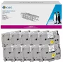 Cinta de etiquetas G&G 20101 compatible con Brother TZe-221, 9 mm x 8 m, negro sobre blanco, laminada, pack de 10