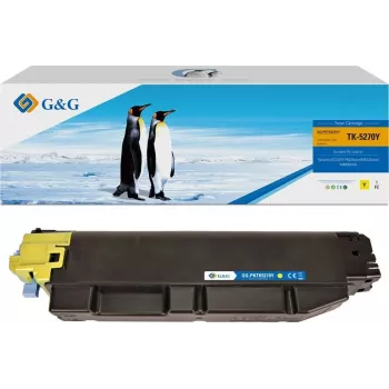 G&G Cartucho de tóner compatible con Kyocera TK-5270Y, amarillo