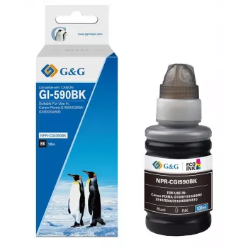G&G botella de tinta de recarga compatible Canon GI-590BK / 1603C001 negro (19386)