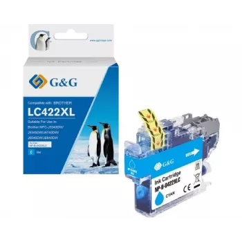 G&G Cartucho de tinta compatible cian para Brother LC422XLC (alta capacidad, 1500 páginas) - 20585