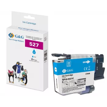 G&G Cartucho de tinta cian compatible para Brother LC527C (900 páginas, 12 ml) 22058