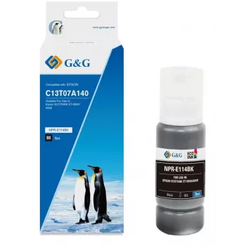 G&G botella de tinta compatible para Epson 114/C13T07A140 EcoTank, negra, 70ml, alto rendimiento (19371)