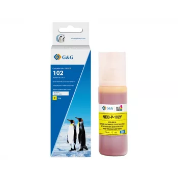 Botella de tinta compatible G&G amarilla para Epson 102 / C13T03R440 (70 ml, base colorante) 20696