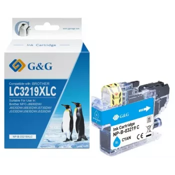 G&G cartucho de tinta compatible para Brother LC-3219C cian (13992) – 1500 páginas de rendimiento