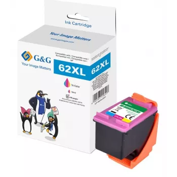 G&G Cartucho de tinta compatible para HP 62XL / C2P07AN tricolor alto rendimiento (18836)