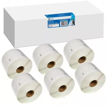 G&G Rollos de etiquetas compatibles 32x57mm negro sobre blanco, 6 rollos x 1000 etiquetas, para Dymo 11354/S0722540