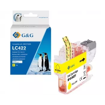 G&G Cartucho de tinta amarillo compatible para Brother LC422Y (550 páginas) 20583