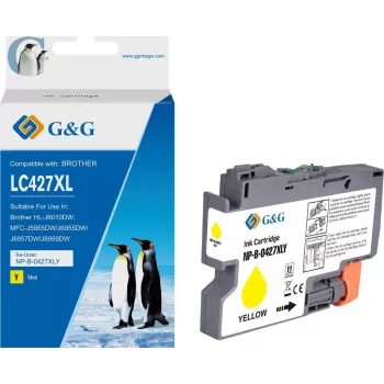 G&G Cartucho de tinta compatible con Brother 427XL LC-427XLY amarillo