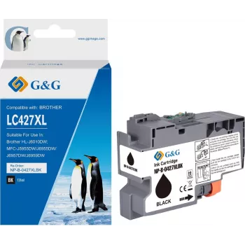 G&G Cartucho de tinta compatible con Brother 427XL LC-427XLBK negro alto rendimiento