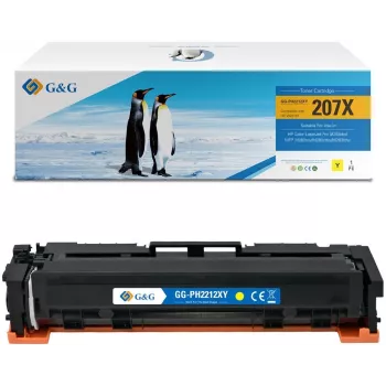 G&G NT-PH2212XY cartucho de tóner compatible amarillo alto rendimiento para HP 207X / W2212X