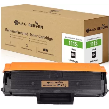 G&G Reborn Cartucho de tóner remanufacturado para Samsung MLT-D111S / SU810A - Negro (1.000 páginas) - 21324