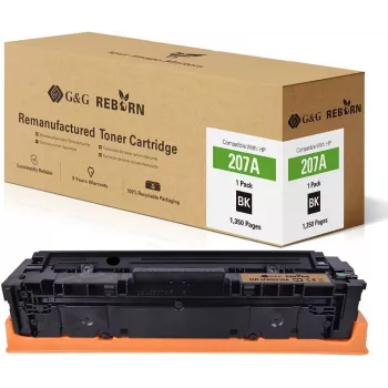 G&G Reborn Cartucho de tóner compatible con HP 207A / W2210A - Negro, rendimiento estándar, 1.350 páginas