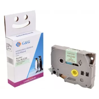 G&G cartucho de cinta de satén compatible con Brother TZe-RG34P (18771)