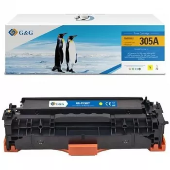G&G Tóner compatible con HP 305A / CE412A (Amarillo, alcance estándar)