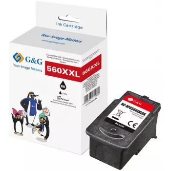 Cartucho XXL G&G compatible con Canon PG-560XL (Negro, alta capacidad)