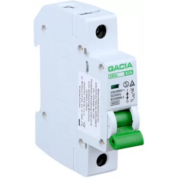GACIA SB6L B 1P 6A Interruptor automático, 6 kA, curva B, 1 polo, 6 A