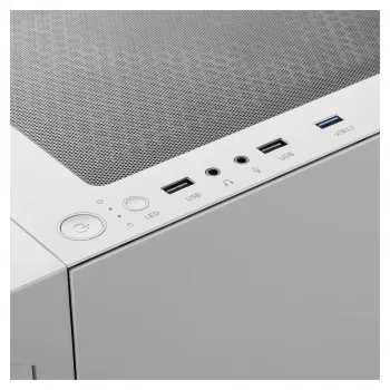 Caja semitorre gaming GAMDIAS Talos E3 MESH, Blanca, cristal templado, 4x120mm ventiladores ARGB, ATX/Micro-ATX/Mini-ITX, panel frontal de malla