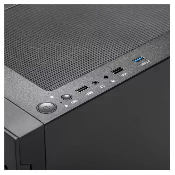Caja semitorre ATX Gamdias Talos E3 Mesh RGB con paneles de cristal templado (Negro)