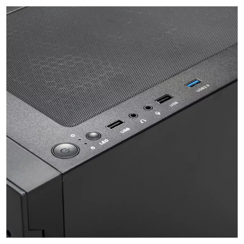 Caja semitorre ATX Gamdias Talos E3 Mesh RGB con paneles de cristal templado (Negro)