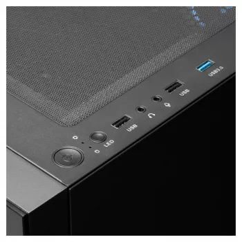 Caja torre media GAMDIAS Talos E3 RGB ATX con panel lateral de cristal templado (negro)