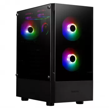 Caja torre media GAMDIAS Talos E3 RGB ATX con panel lateral de cristal templado (negro)