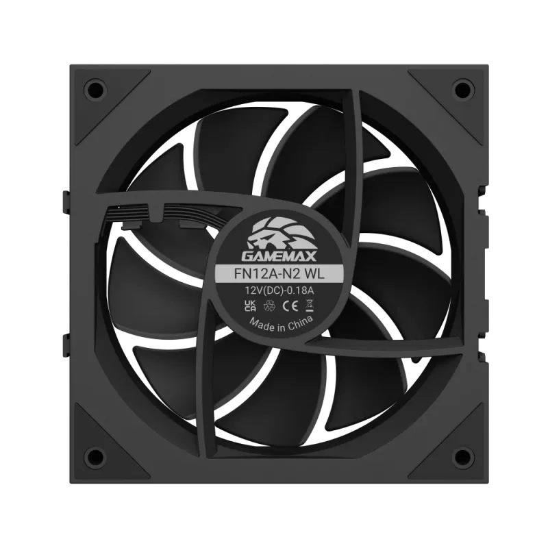 Gamemax FN12A-N2 WL ventilador de caja Negro