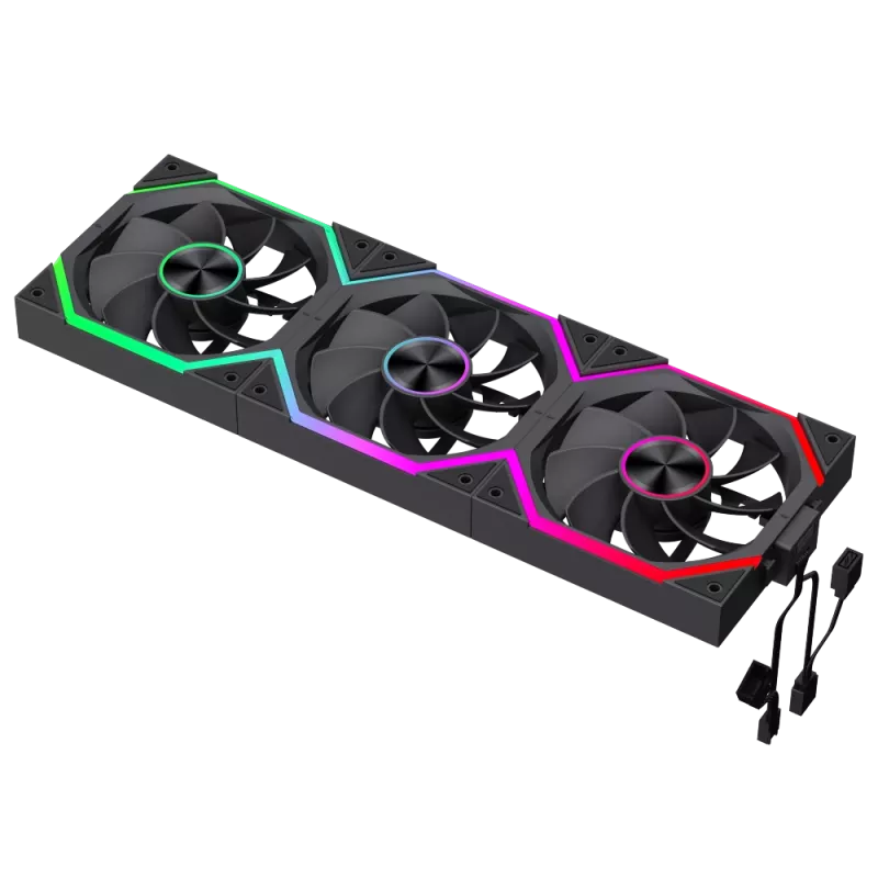 Gamemax FN12A-N2 WL-R ventilador de caja Negro