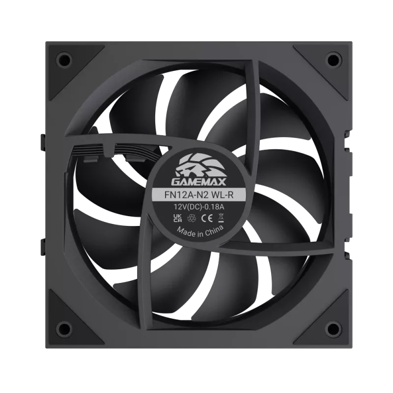 Gamemax FN12A-N2 WL-R ventilador de caja Negro