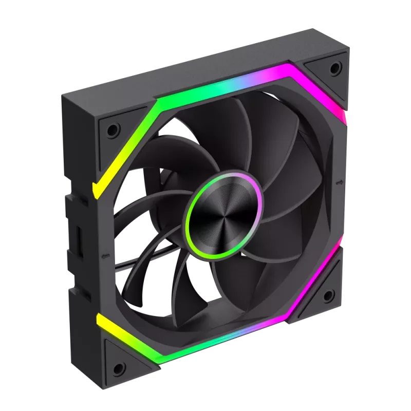 Gamemax FN12A-N2 WL-R ventilador de caja Negro