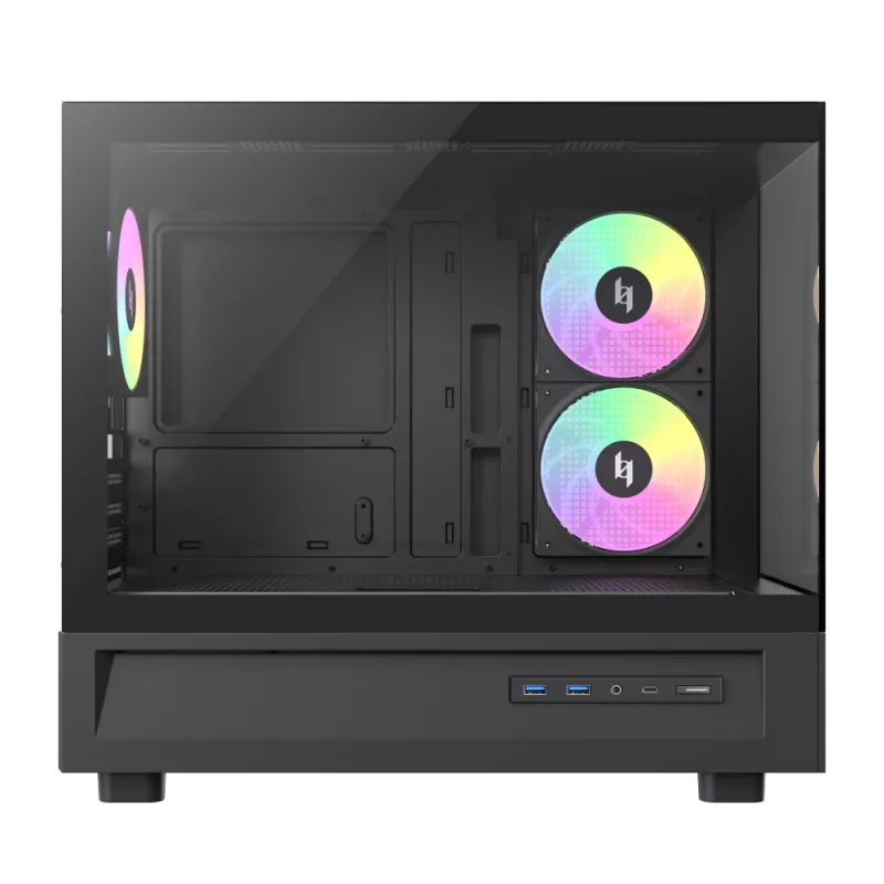 GAMEMAX NEX C31 BK caja de ordenador semitorre, MATX/BTF, Negra