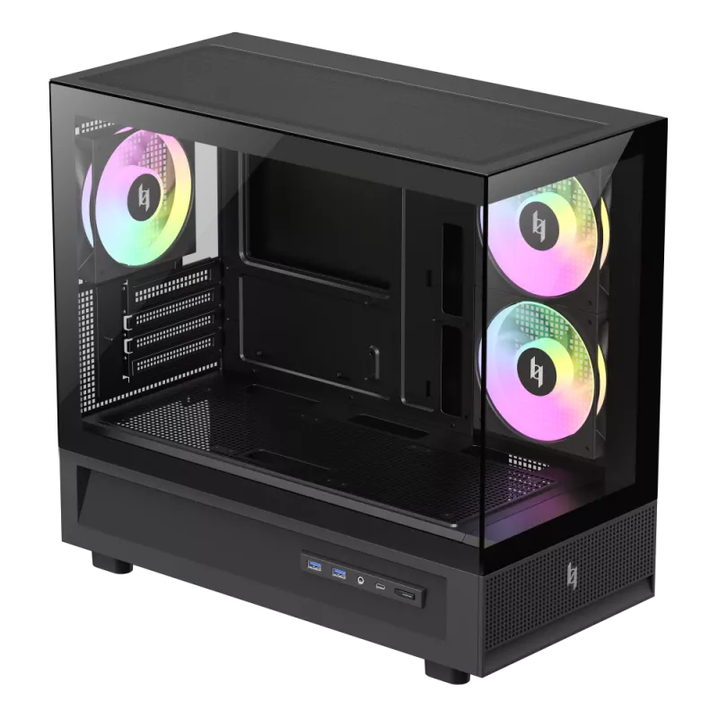 GAMEMAX NEX C31 BK caja de ordenador semitorre, MATX/BTF, Negra