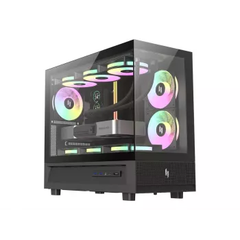 GAMEMAX NEX C31 BK caja de ordenador semitorre, MATX/BTF, Negra