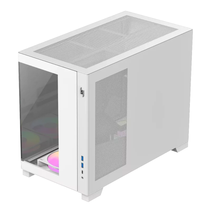 Gamemax NEX C33 WH caja de ordenador M-ATX/BTF Blanca