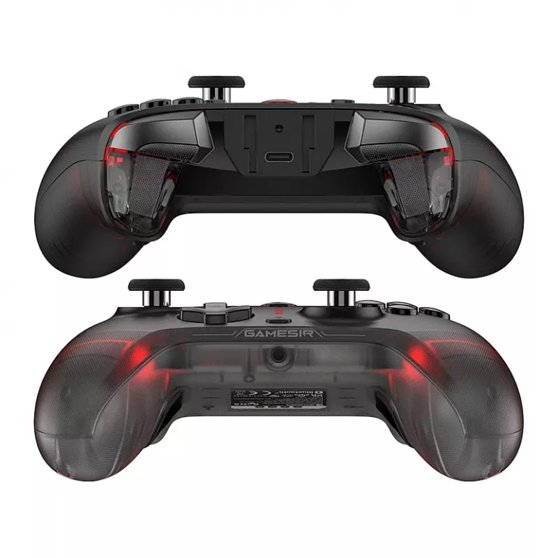 Mando de juegos inalámbrico GameSir Cyclone 2 Tri-Mode con sticks y gatillos de efecto Hall, iluminación RGB, botones traseros programables, giroscopio de 6 ejes, batería de 20h - Negro