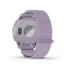 Garmin Approach J1 bisel de aluminio plateado con correa de tejido ComfortFit lila
