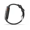Garmin Approach S44 bisel de aluminio plateado con correa de silicona negra