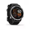 Garmin Approach S44 bisel de aluminio plateado con correa de silicona negra