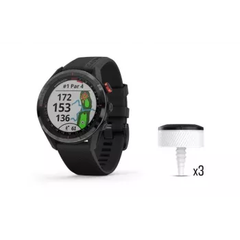Garmin Approach S62 GPS golf smartwatch con 3 sensores de seguimiento de palos CT10, negro